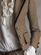 Vintage Tweed Houndstooth Tailored Blazer