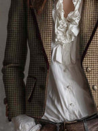 Vintage Tweed Houndstooth Tailored Blazer