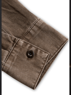 Vintage Washed Taupe Western Slim Fit Button-Down Shirt